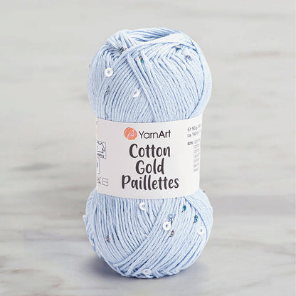 Yarnart Cotton Gold Paillettes Bebe Mavi El Örgü İpi - 7109