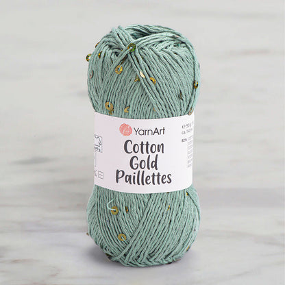 Yarnart Cotton Gold Paillettes Yeşil El Örgü İpi - 7113