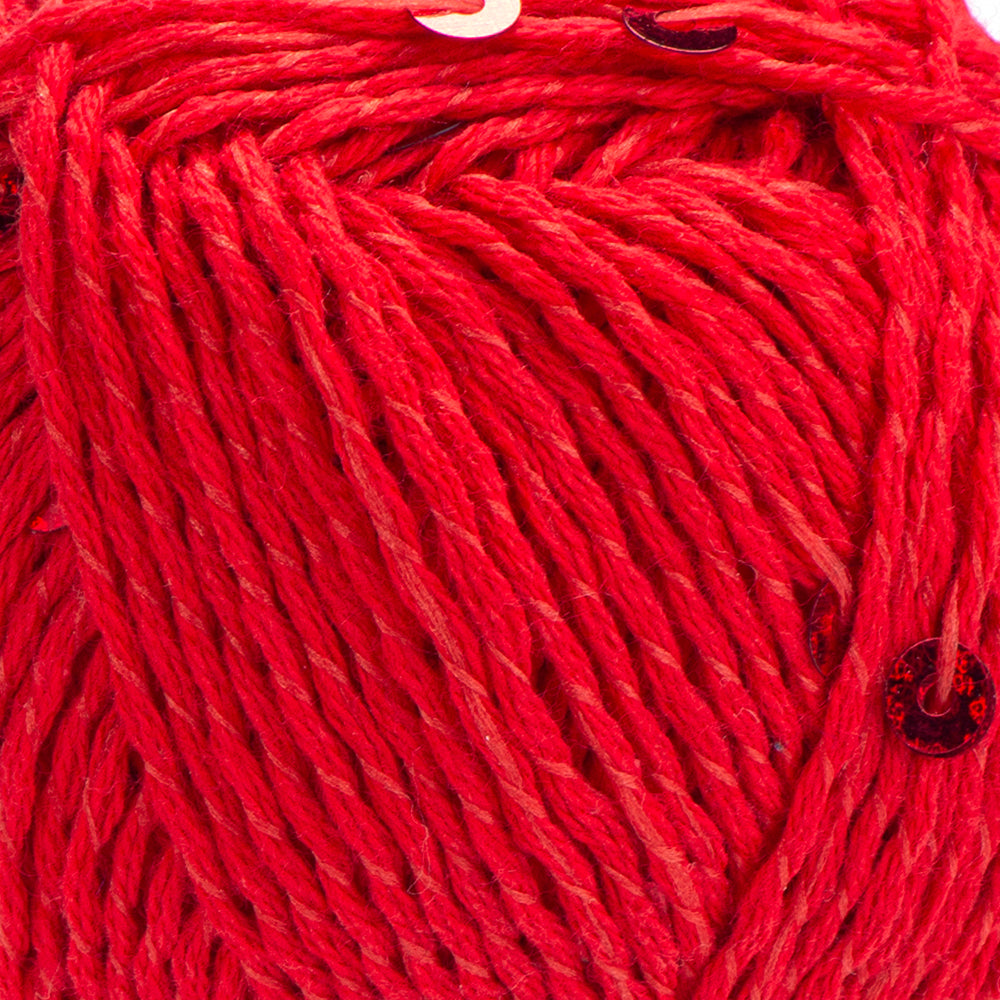 Yarnart Cotton Gold Paillettes Kırmızı El Örgü İpi - 7115