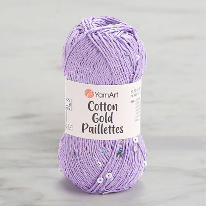 Yarnart Cotton Gold Paillettes Lila El Örgü İpi - 7116