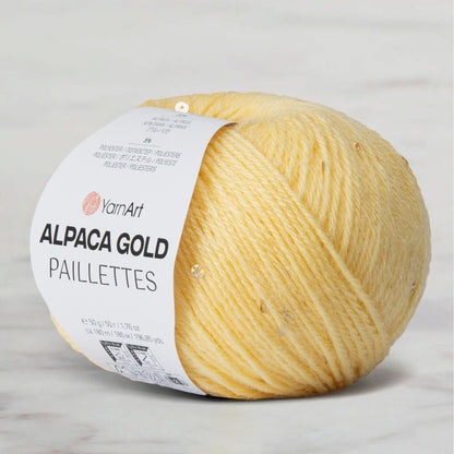 Yarnart Alpaca Gold Paillettes Sarı El Örgü İpi - 9318