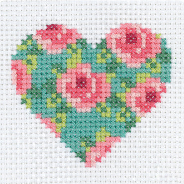 Hello Crafts Kanaviçe Kiti Çiçekli Kalp - HC559