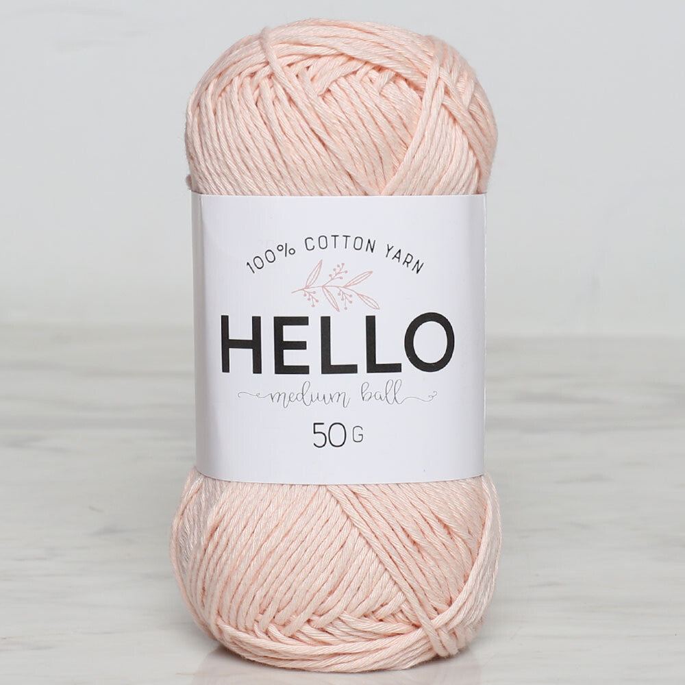 Hello 50 gr Açık Pudra El Örgü İpi - 163