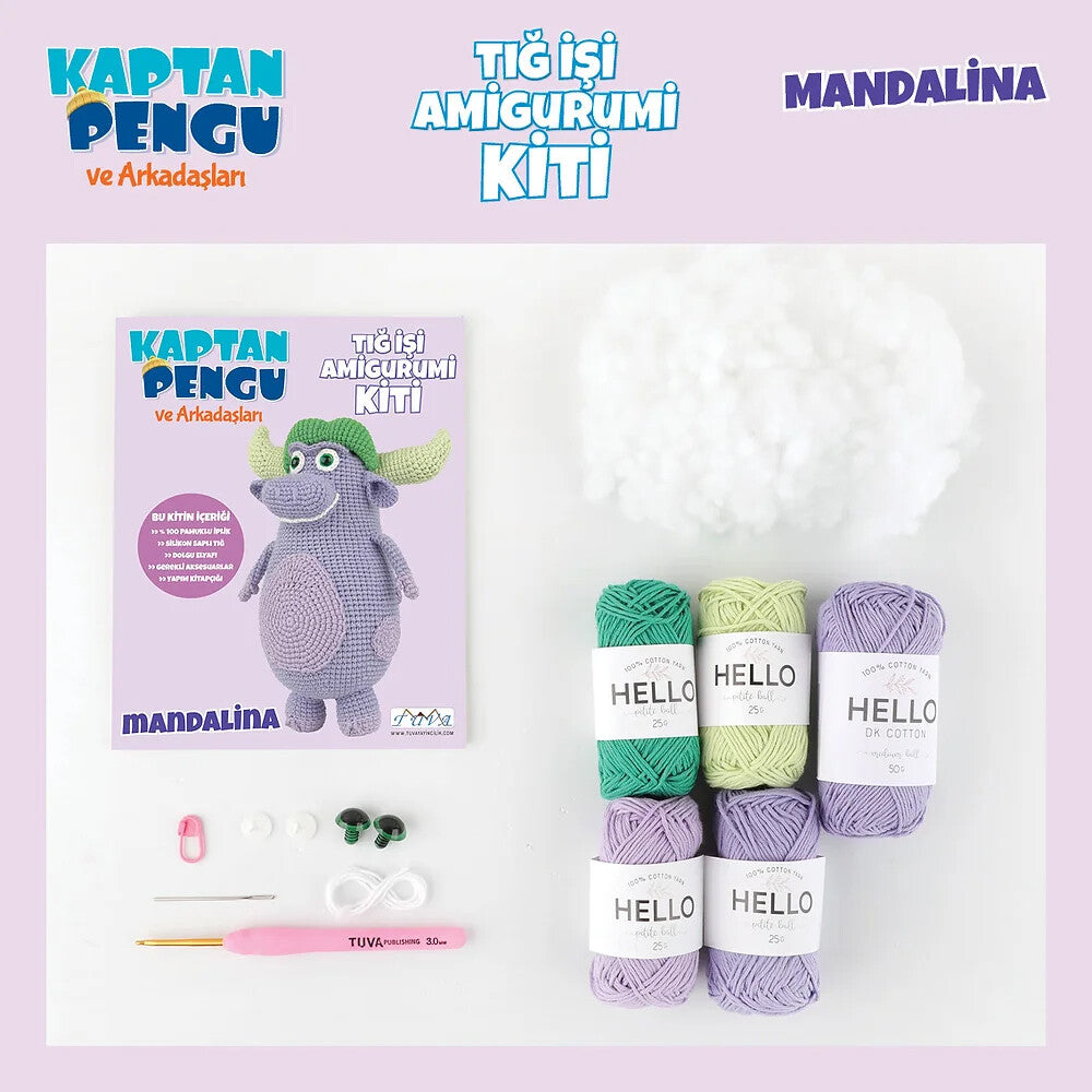 Tuva Amigurumi Kiti -  Kaptan Pengu Ve Arkadaşları Mandalina ART.LAK08