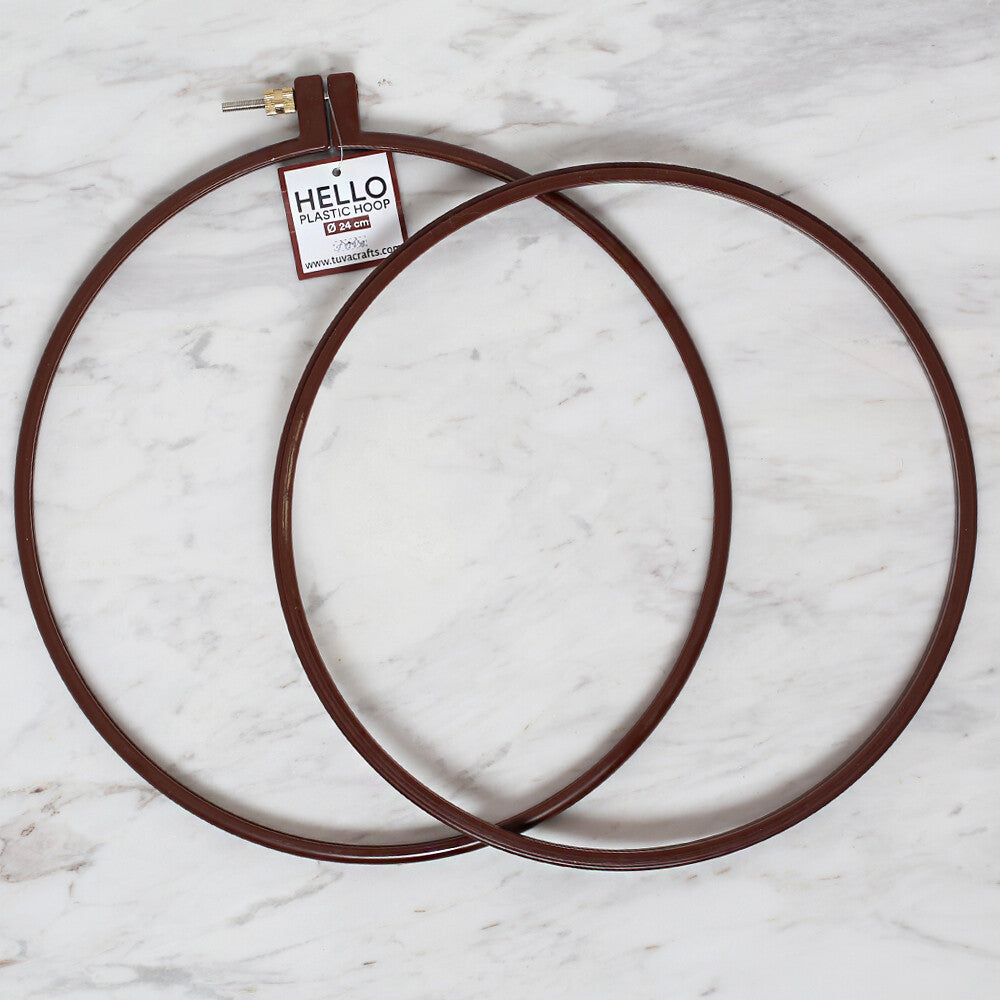 Hello Vidalı Plastik Kasnak 24 cm Kahverengi 