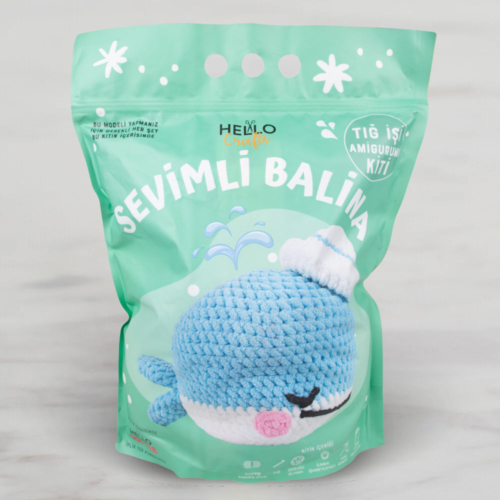 Hello Crafts Softie Amigurumi Kiti - Sevimli Balina - HSKA-01