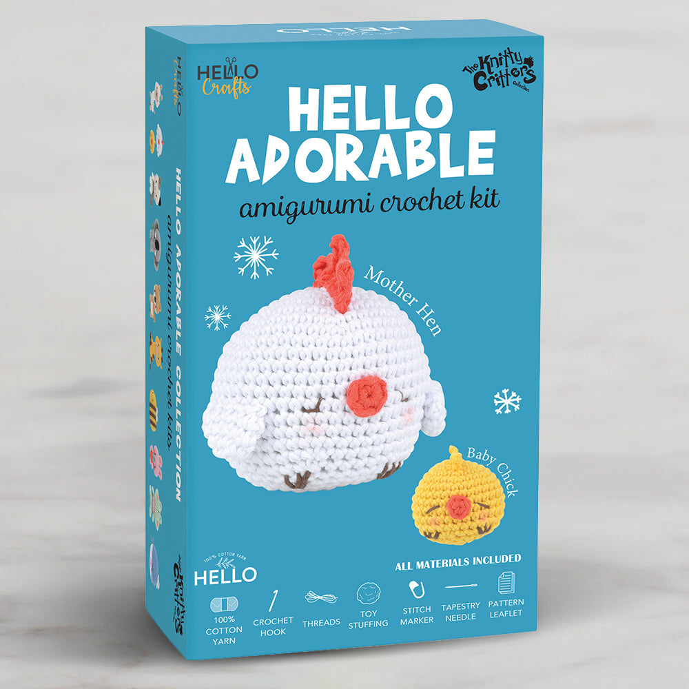Hello Adorable Amigurumi Kiti - Mother Hen & Baby Chıck - KC973