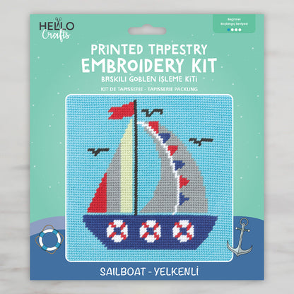 Hello Crafts Baskılı Goblen Kiti - Yelkenli - HC502