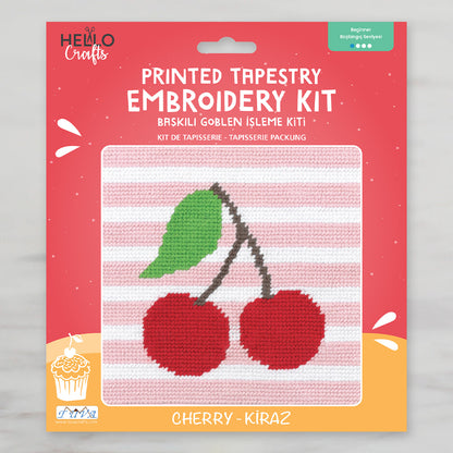 Hello Crafts Baskılı Goblen Kiti - Kiraz - HC504