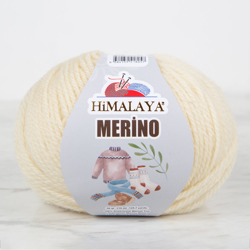 Himalaya Merino Krem El Örgü İpi - 40902