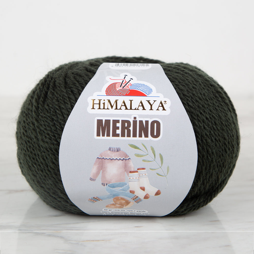 Himalaya Merino Haki Yeşil El Örgü İpi - 40909