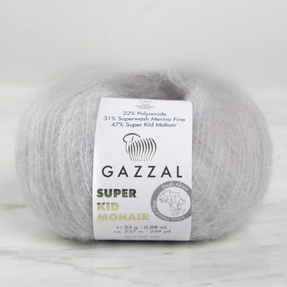 Gazzal Super Kid Mohair Gri 25 Gr El Örgü İpi - 64435