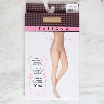 İtaliana 2661 Yüksek Bel Korseli Külotlu Çorap, Sahra 52/3 Beden