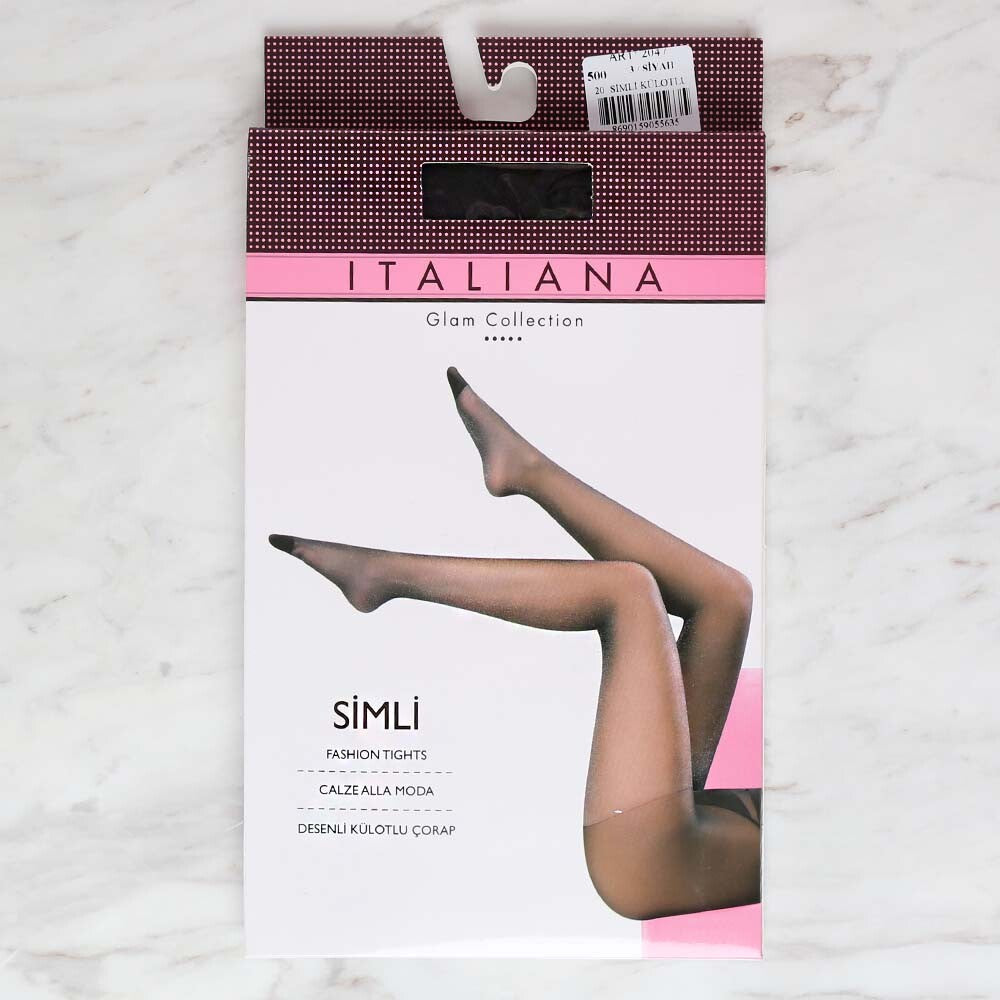 İtaliana 2047 Simli Külotlu Çorap, Siyah 500 /3 Beden