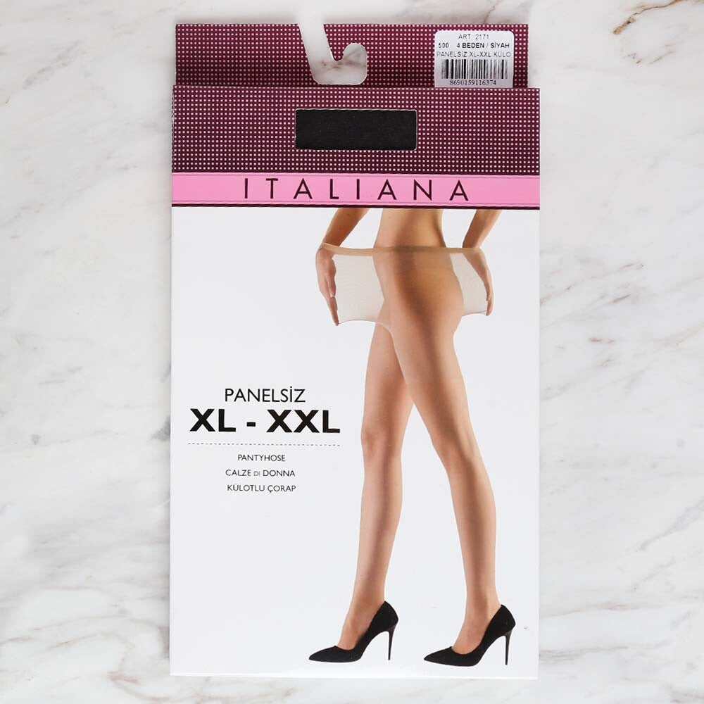 İtaliana 2171 Panelsiz XL-XXL Külotlu Çorap, Siyah 500/4 Beden