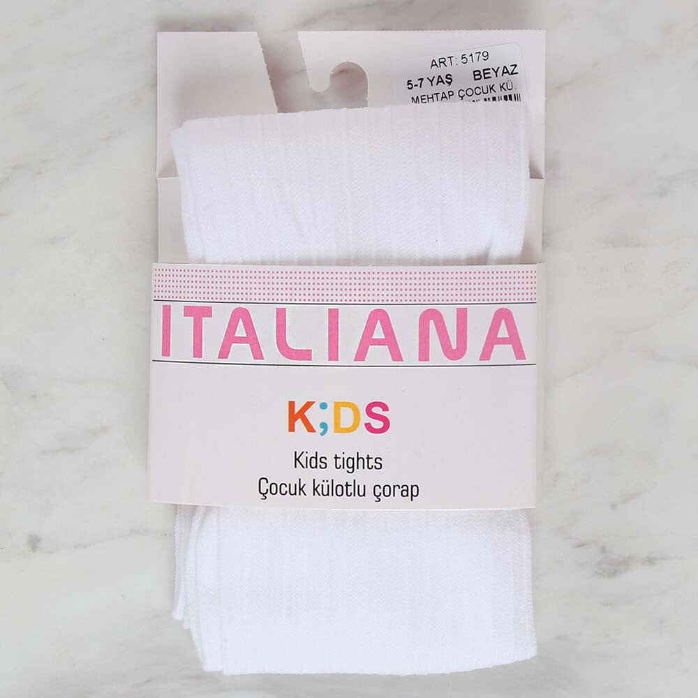 İtaliana 5179 Mehtap Çocuk Külotlu Çorap, Beyaz 5/7 Yaş