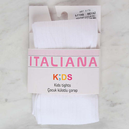 İtaliana 5179 Mehtap Çocuk Külotlu Çorap, Beyaz 5/7 Yaş