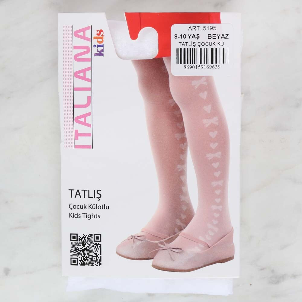 İtaliana 5195 Tatliş Çocuk Külotlu Çorap, Beyaz 8/10 Yaş