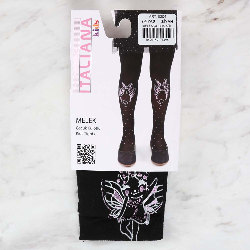 İtaliana 5204 Melek Çocuk Külotlu Çorap, Siyah 2/4 Yaş