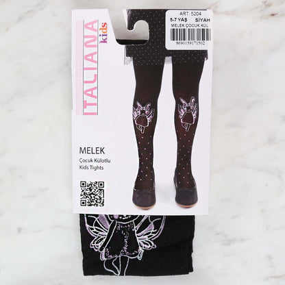 İtaliana 5204 Melek Çocuk Külotlu Çorap, Siyah 5/7 Yaş