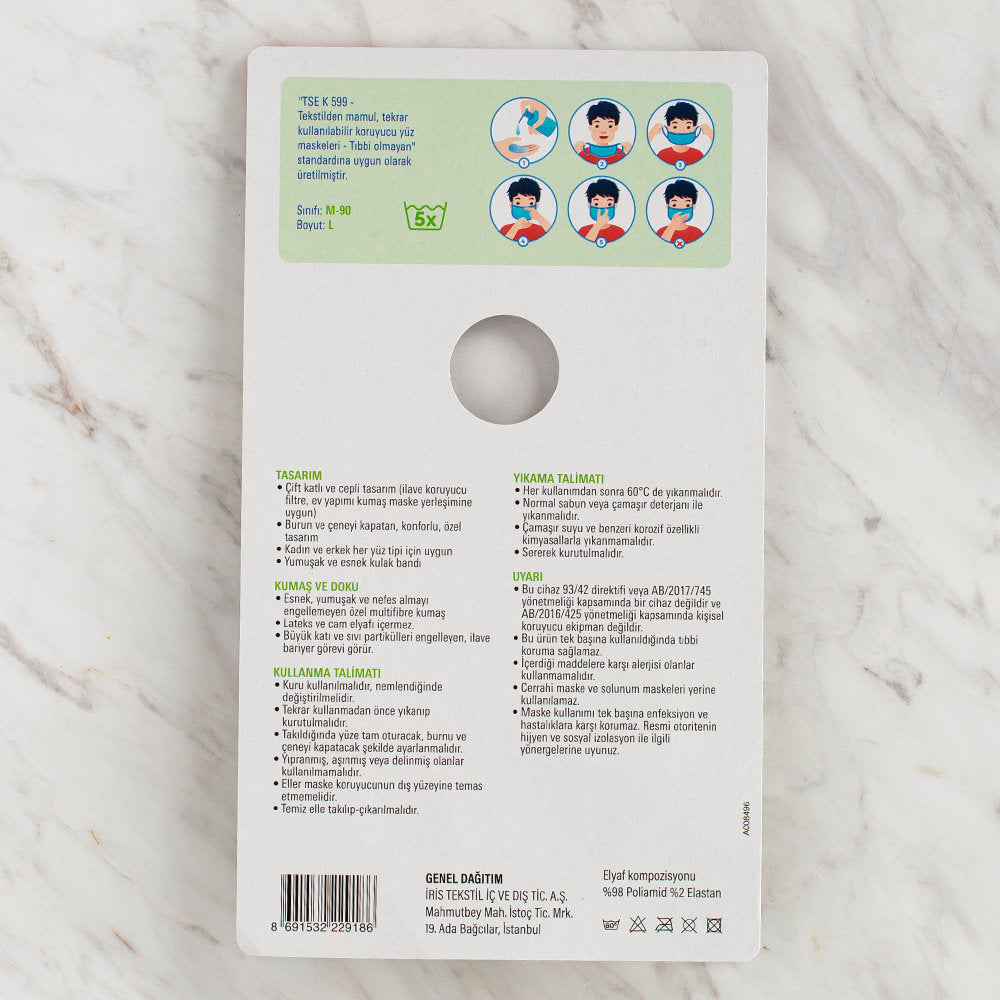 Loren 3'lü Paket Yıkanabilir Maske