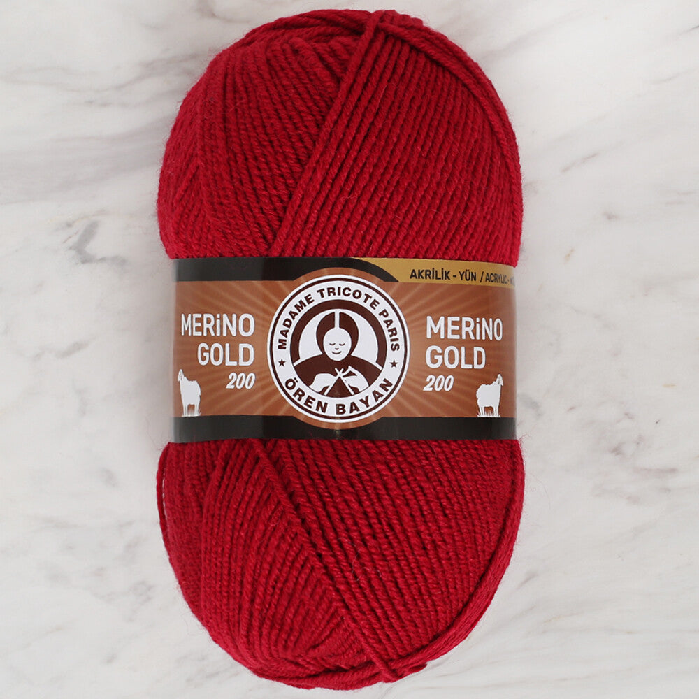 Örenbayan Merino Gold 200 Kırmızı El Örgü İpi - 034