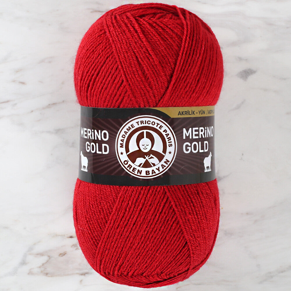 Örenbayan Merino Gold Kırmızı El Örgü İpi - 033