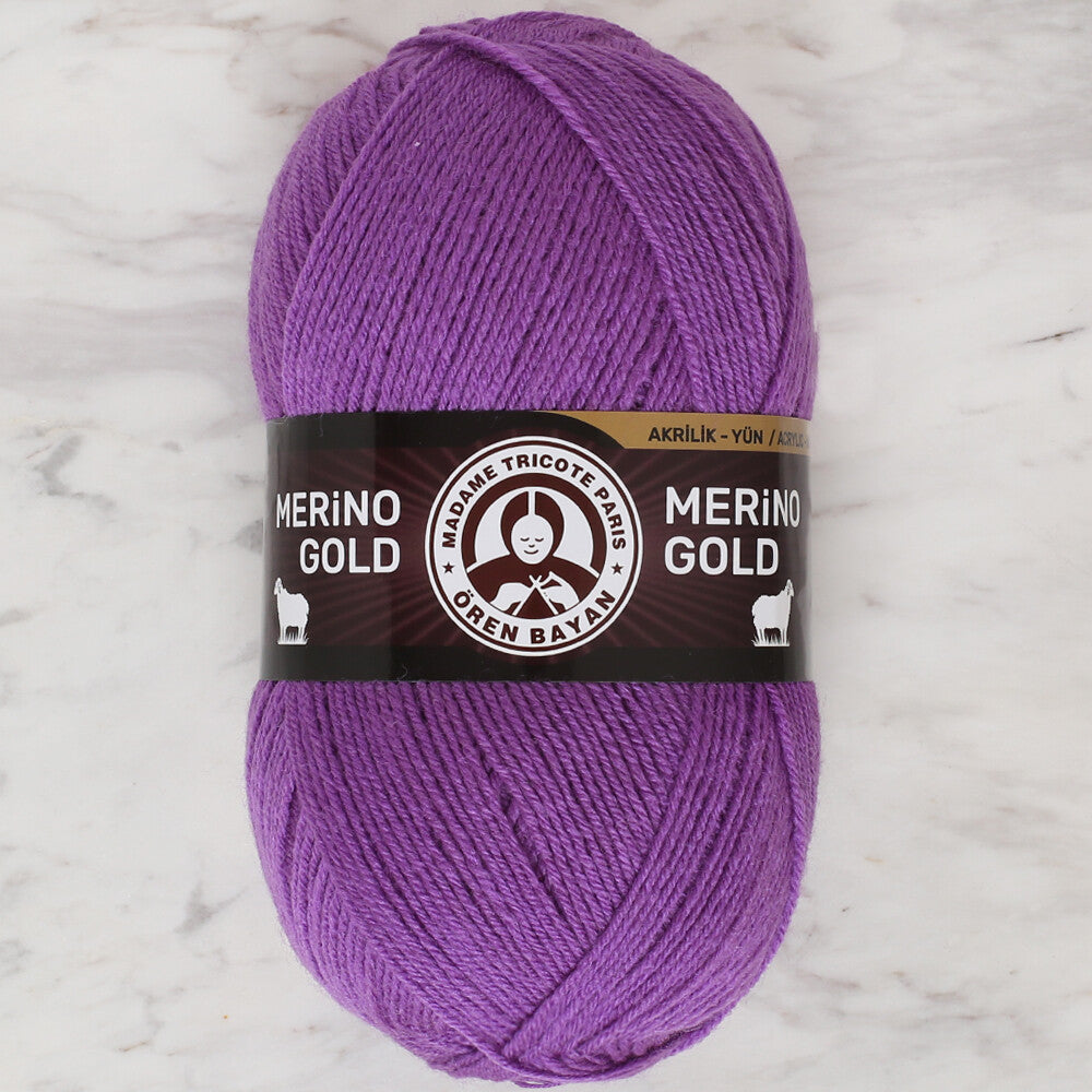 Örenbayan Merino Gold Mor El Örgü İpi - 059