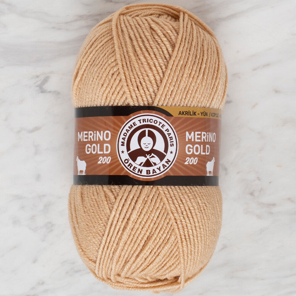 Örenbayan Merino Gold 200 Bej El Örgü İpi - 114