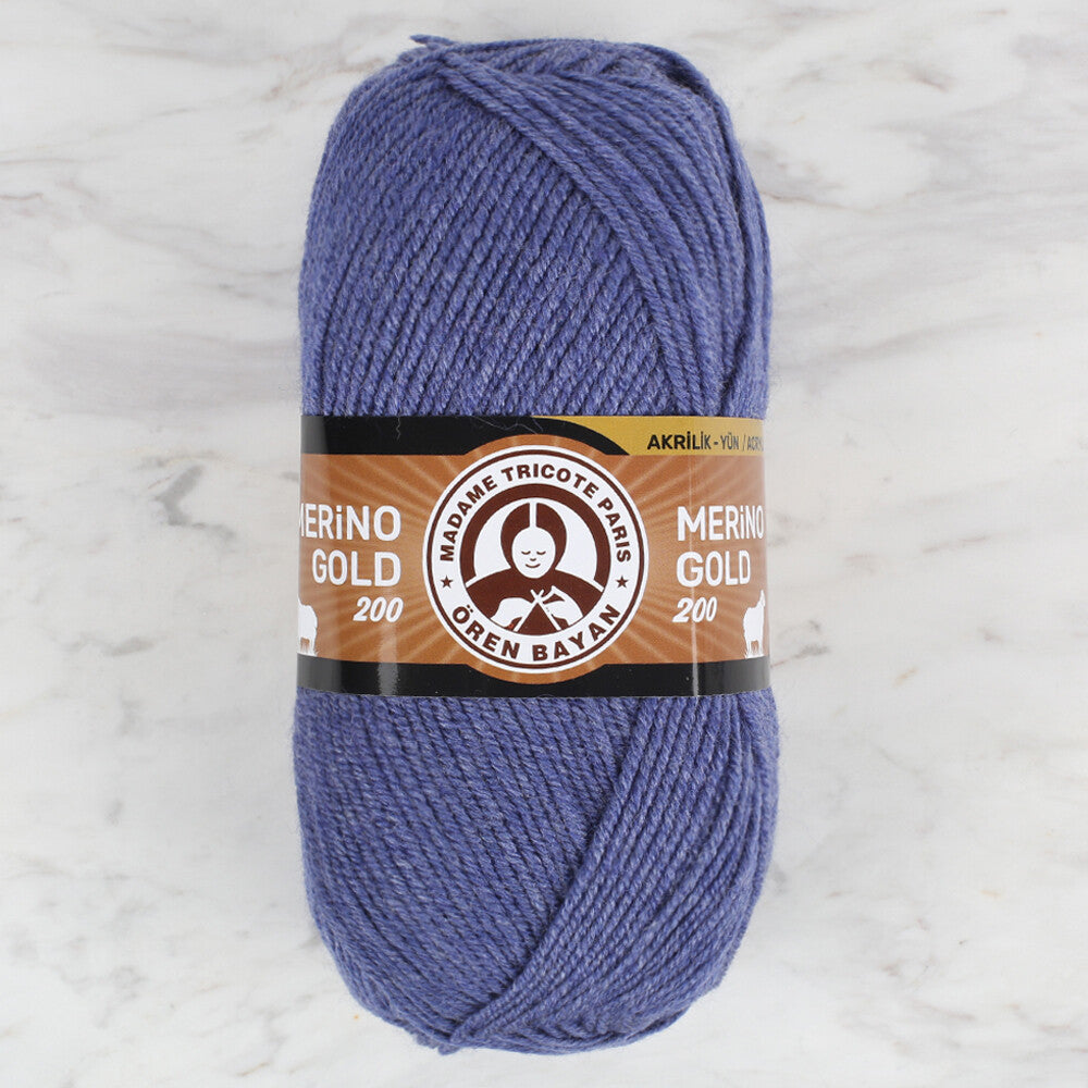 ÖrenBayan Merino Gold 200 Mavi El Örgü ipi - 200-138