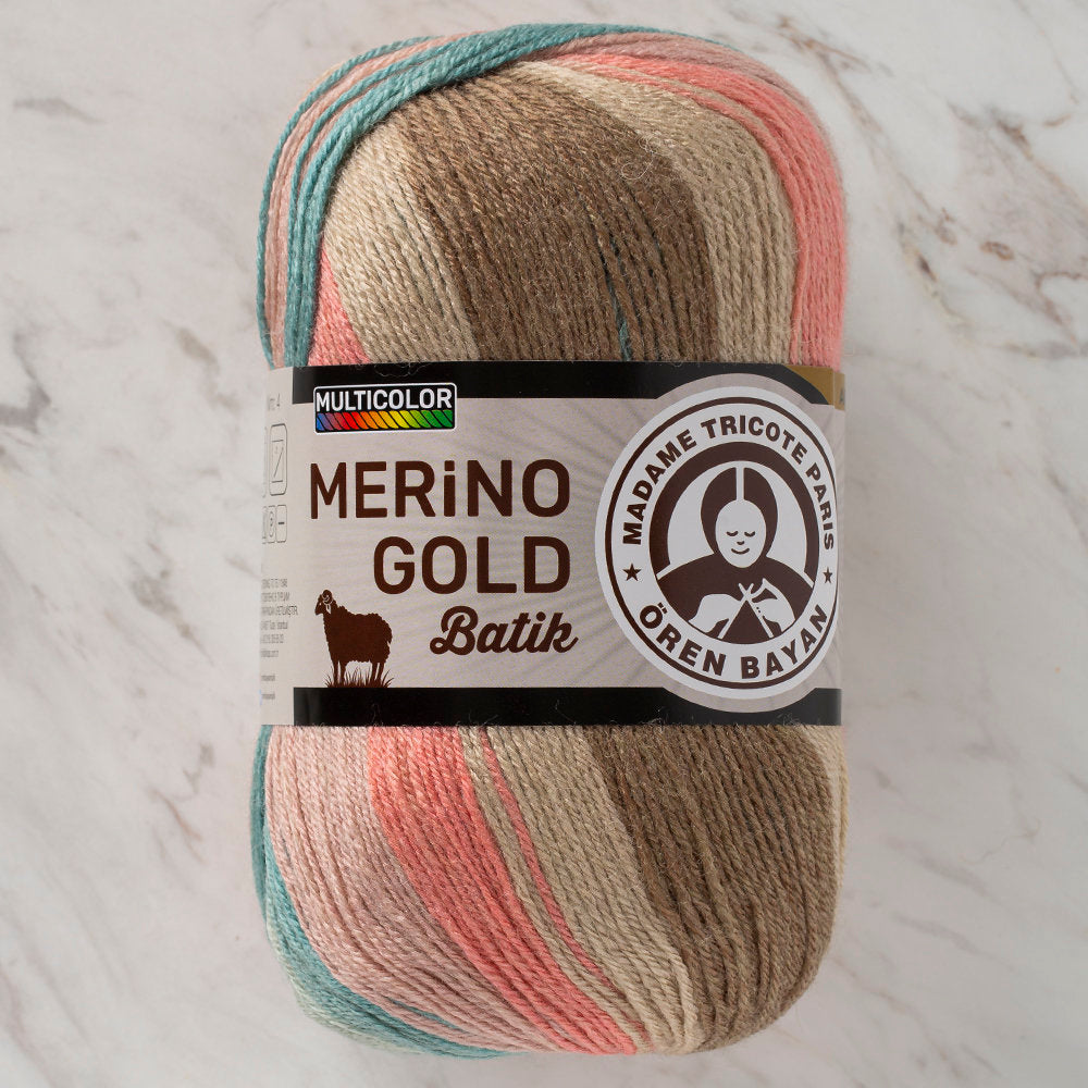 Örenbayan Merino Gold Batik Ebruli El Örgü İpliği - 839