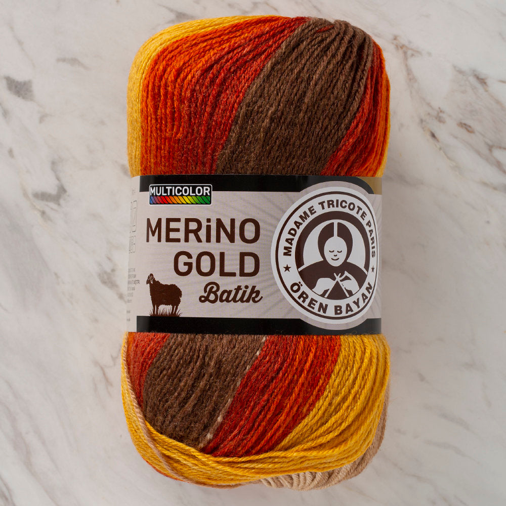 Örenbayan Merino Gold Batik Ebruli El Örgü İpliği - 841