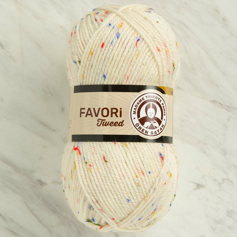 Örenbayan Favori Tweed  Krem El Örgü İpi - 005C