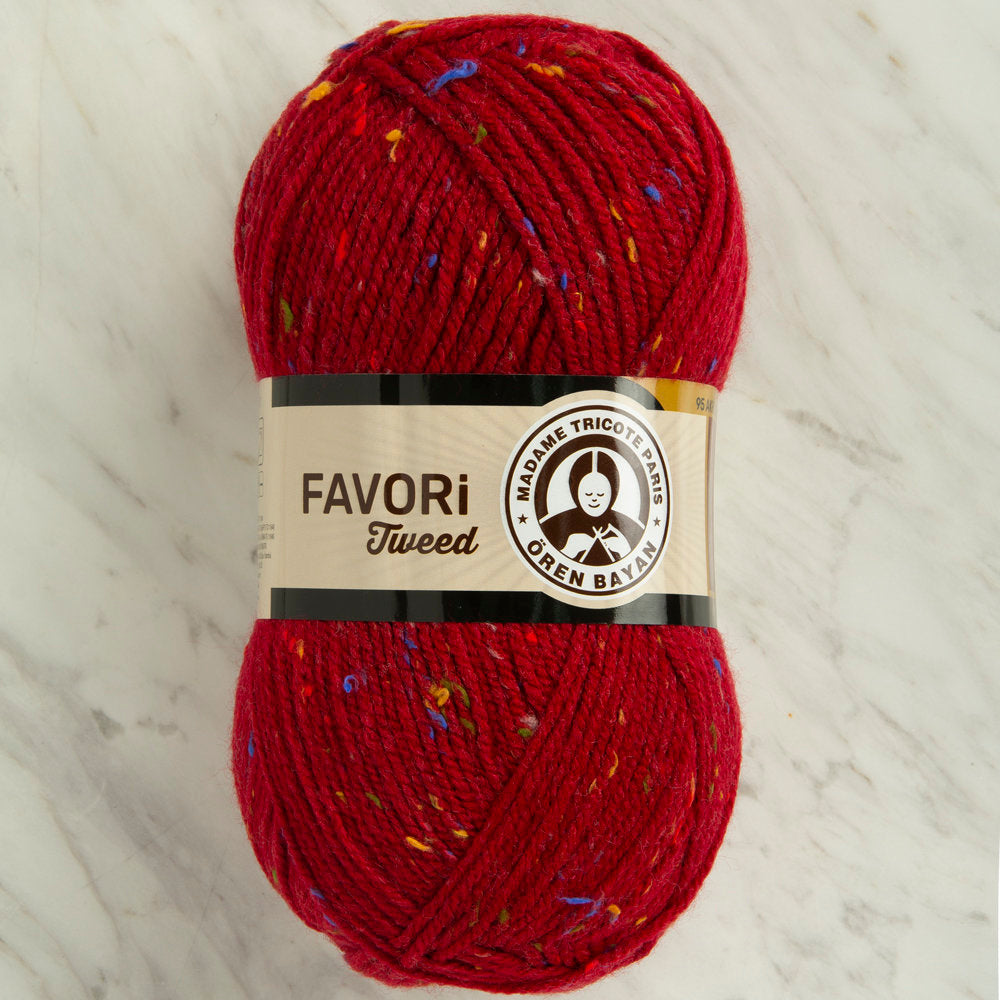Örenbayan Favori Tweed Kırmızı El Örgü İpi - 034C