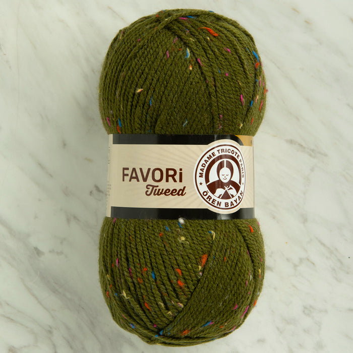 Örenbayan Favori Tweed Yeşil El Örgü İpi - 077A