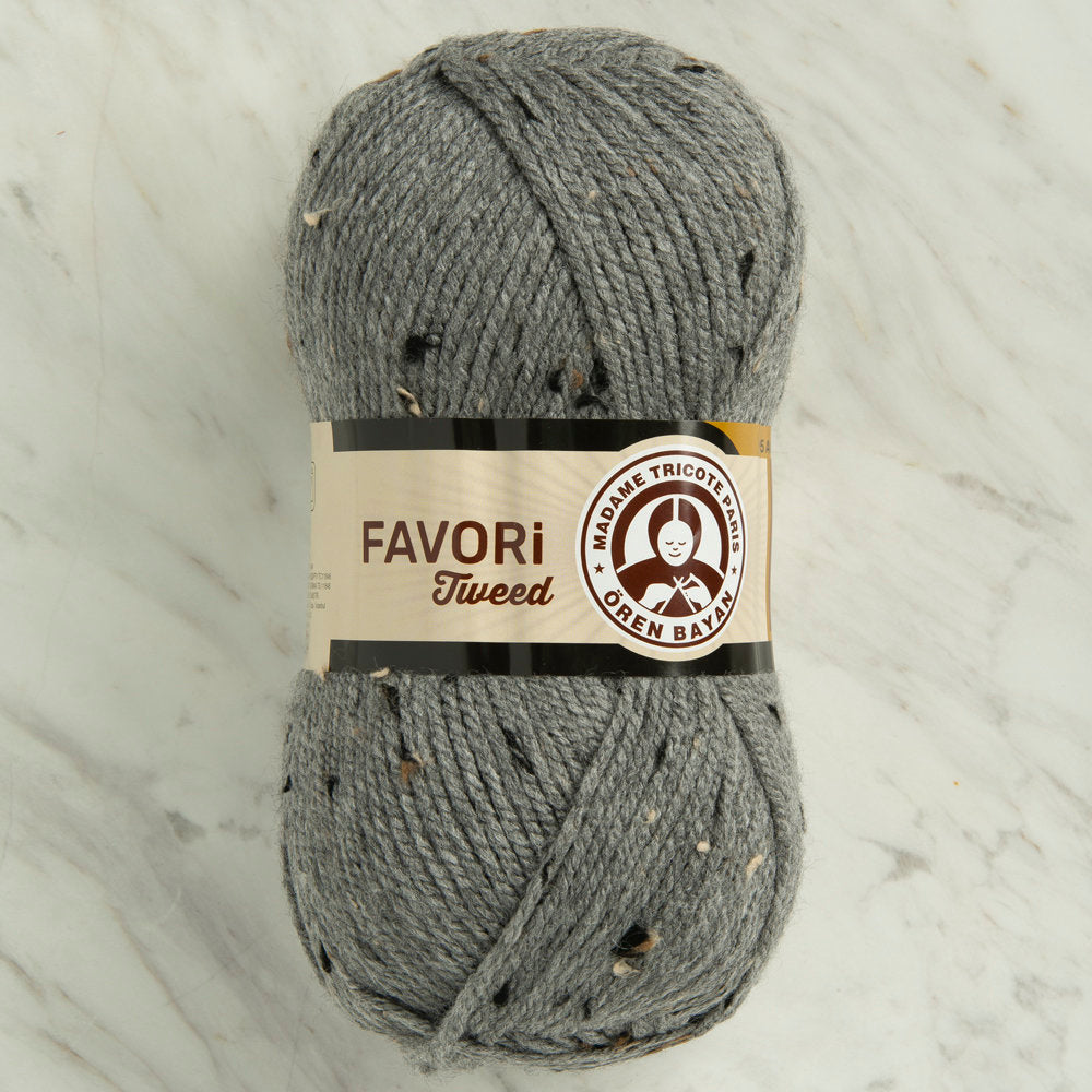 Örenbayan Favori Tweed Gri El Örgü İpi - 008B