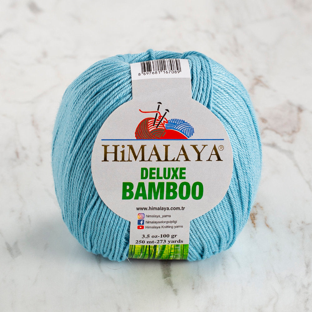 Himalaya Deluxe Bamboo Mavi El Örgü İpi 124-16
