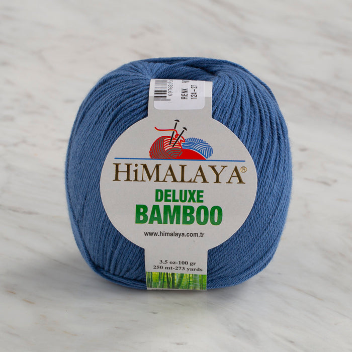 Himalaya Deluxe Bamboo Mavi El Örgü İpi 124-27