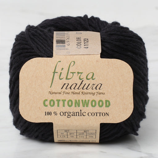 Fibra natura cottonwood siyah El Örgü İpi - 41123