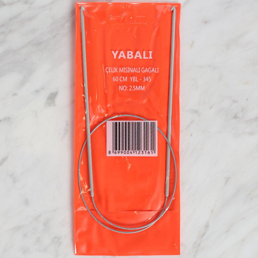 Yabalı 2.5 mm 60 cm Çelik Misinalı Gagalı Şiş - YBL - 345