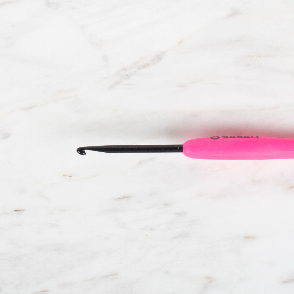 Yabalı Siyah Uçlu Yumuşak Saplı Pembe Yün Tığ YBL - 041 3,5 mm