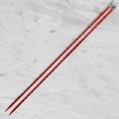 Yabalı 4 mm 35 cm Kırmızı Cetvelli Örgü Şişi - YBL-347