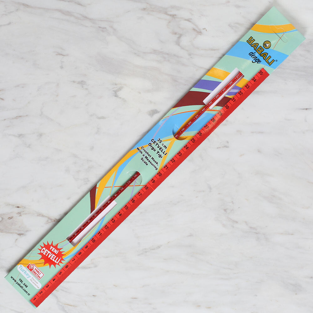 Yabalı 4,5 mm 35 cm Kırmızı Cetvelli Örgü Tığı - YBL-348