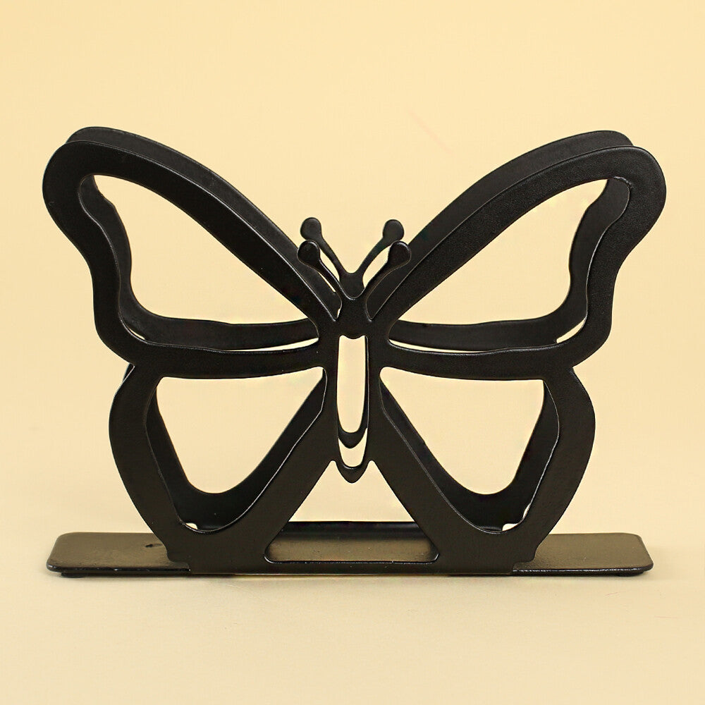 Loren Home Kelebek Siyah Metal Peçetelik