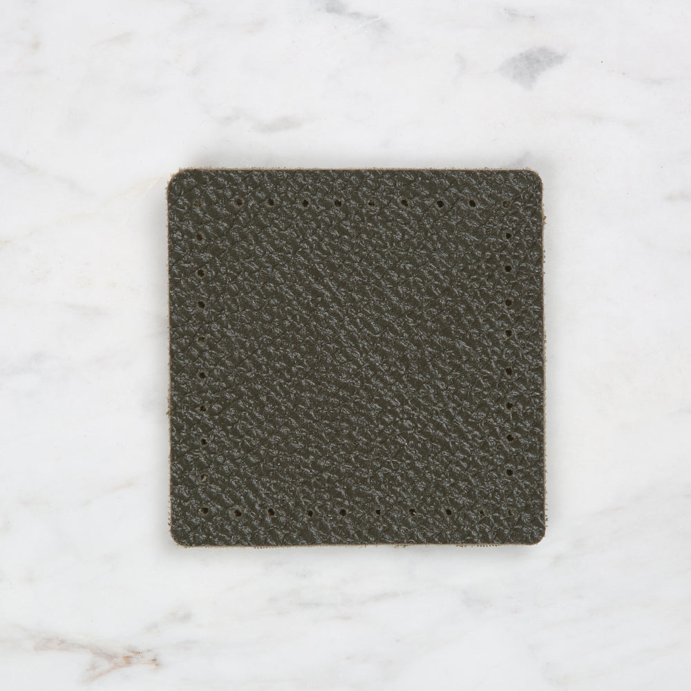 Knitme Kare Deri 8x8 cm Haki BA-0051