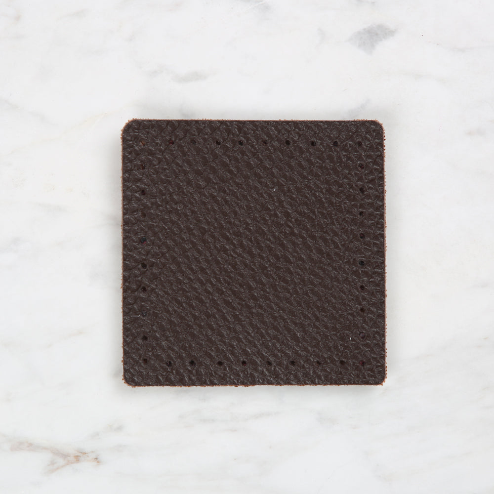 Knitme Kare Deri 8x8 cm Kahverengi BA-0051