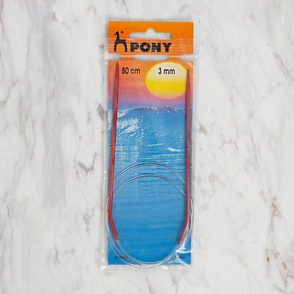 Pony Colour 3 mm 80 cm Kırmızı Misinalı Şiş - 50805