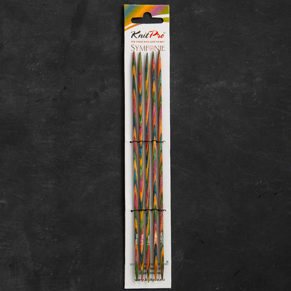 KnitPro Symfonie 3,5 mm 20 cm Ahşap 5'li Çorap Şişi - 20107