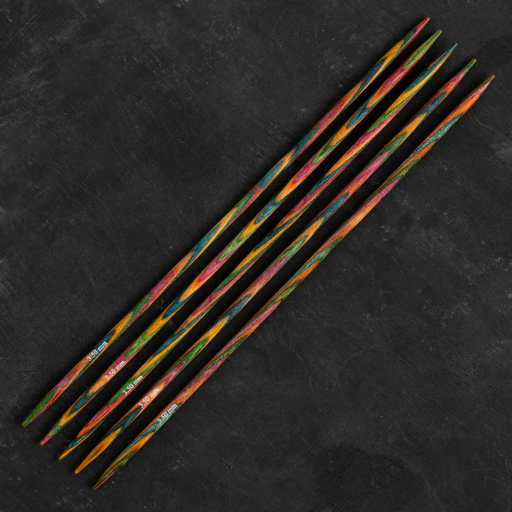 KnitPro Symfonie 3,5 mm 20 cm Ahşap 5'li Çorap Şişi - 20107