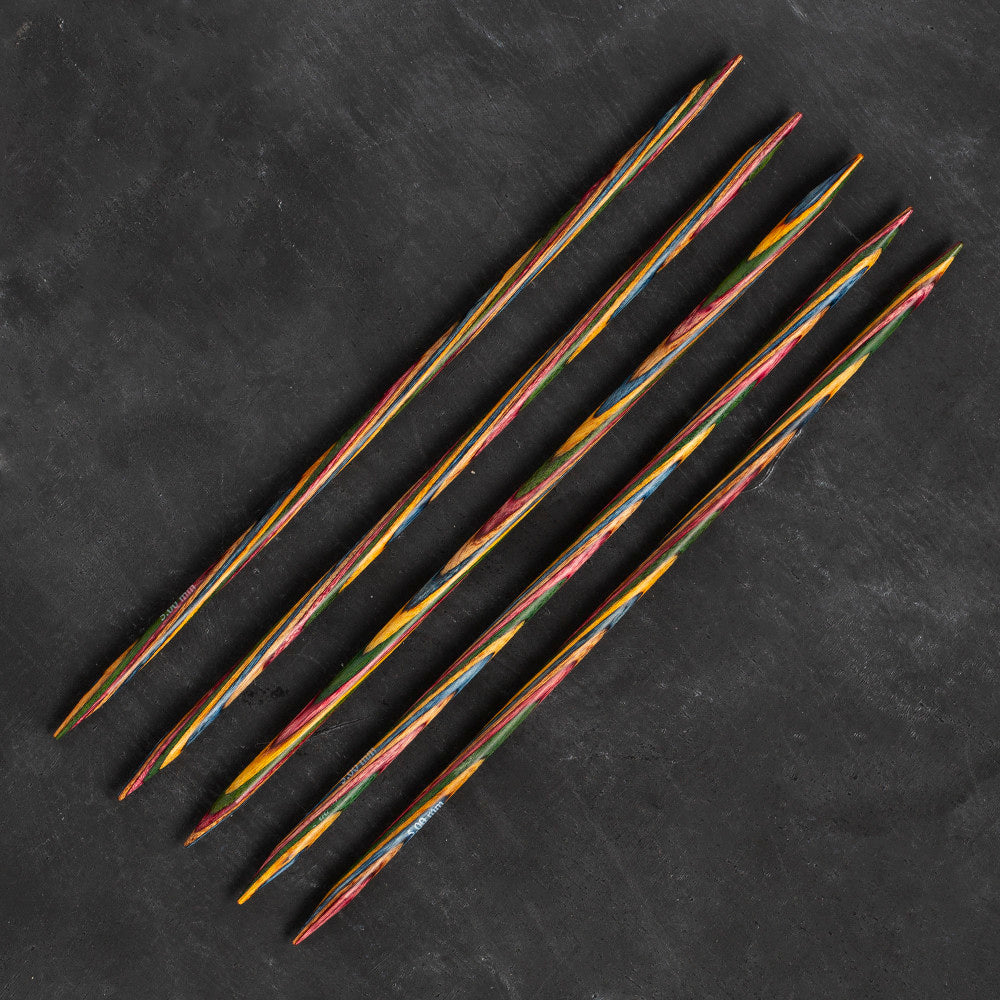 KnitPro Symfonie 5 mm 20 cm Ahşap 5'li Çorap Şişi - 20111